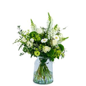 Sympathy bouquet white + vase